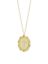 Chloe & Madison Women's 14k Goldplated Sterling Silver & Cubic Zirconia Religious Cross Pendant Necklace In Silver