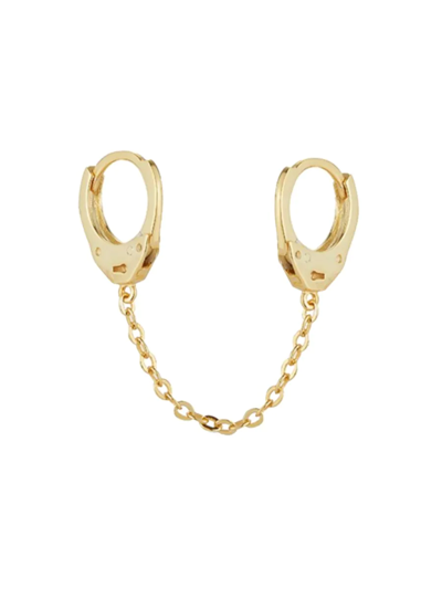 Chloe & Madison Women's 14k Yellow Goldplated Sterling Silver Double Piercing Handcuff Earring