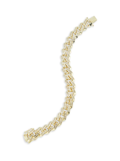 Chloe & Madison Women's 14k Goldplated Sterling Silver & Cubic Zirconia Curb Chain Bracelet