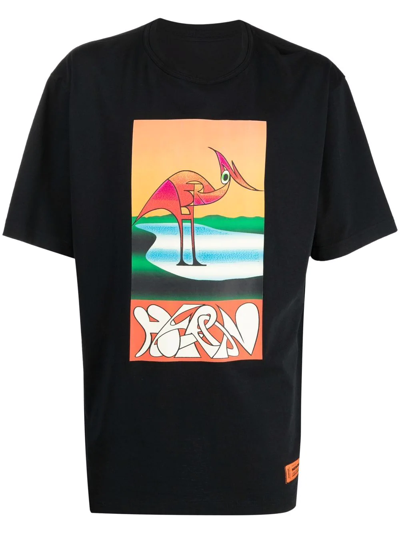 Heron Preston Heron Abstract Printed T-shirt In Black