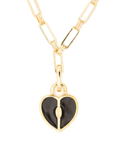 Missoma Engravable Heart Locket Aegis Chain Necklace 18ct Gold Plated
