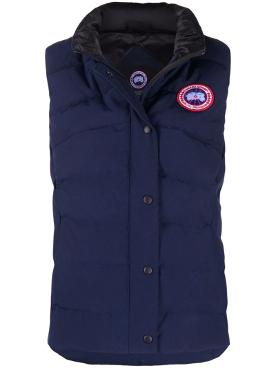 Canada Goose Logo-patch Padded Gilet In Blau