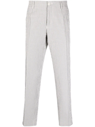 Golden Goose Gingham-check Trousers In Weiss