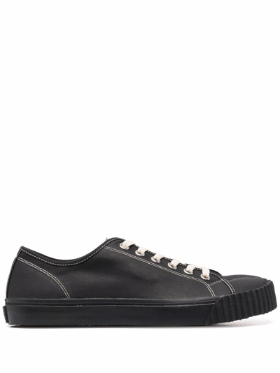Maison Margiela Tabi Split-toe Cotton-canvas Trainers In Black