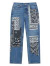 MAJE WOMEN'S PANDANA MID-RISE BANDANA PATCH STRAIGHT-LEG JEANS
