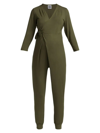 Nom Maternity Amabella Wrap-front Jumpsuit In Olive