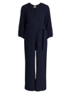 Nom Maternity Alma Cotton Gauze Jumpsuit In Navy