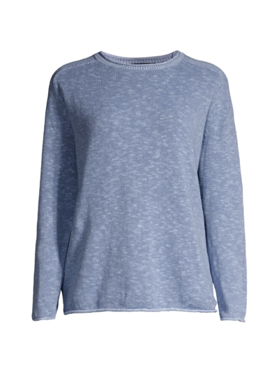 Eileen Fisher Organic Linen Long Sleeve T-shirt In Delphine