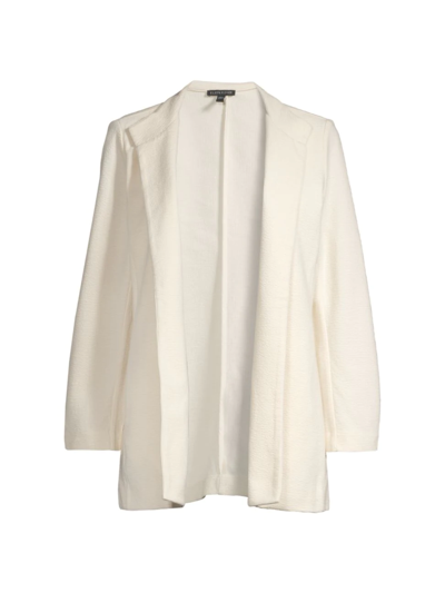 Eileen Fisher Jacquard Knit Jacket In Soft White