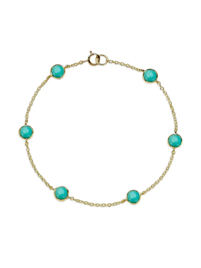 Ippolita Lollipop 18k Green Gold & Turquoise Station Bracelet