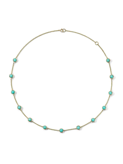 Ippolita 18k Yellow Gold Lollipop Turquoise Station Collar Necklace, 16-18 In Turquoise