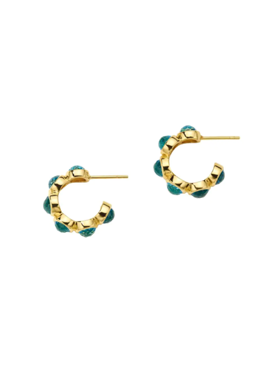 Ippolita Women's Lollipop 18k Green Gold & Swiss-blue-topaz Mini Hoop Earrings