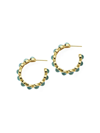 IPPOLITA WOMEN'S LOLLIPOP 18K GREEN GOLD & SWISS-BLUE-TOPAZ SMALL HOOP EARRINGS