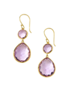 Ippolita Women's Snowman 18k Green Gold & Amethyst Two-stone Drop Earrings In Purple