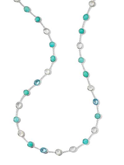 Ippolita Women's 925 Rock Candy Luce Sterling Silver 7-stone Cascata Station Necklace In Blue/silver