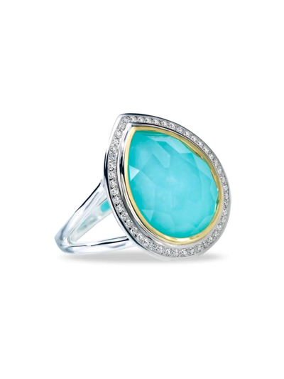 Ippolita Women's 2t Rock Candy Teardrop 18k Gold, Sterling Silver, Turquoise & Diamond Ring