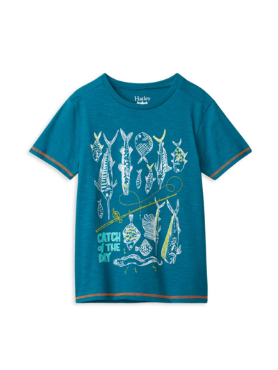 Hatley Little Kid's Catch Of The Day Tee In Blue