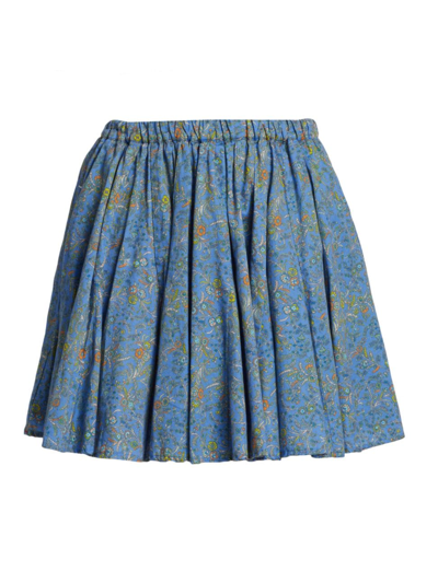 Xirena Cassidy Floral Pleated Skirt In Blue