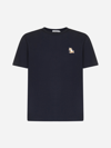 Maison Kitsuné Chillax Fox Patch Cotton Jersey T-shirt In Black