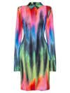 Attico Elton Spectrum Print Jersey Shirtdress In Multicolor