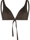 Asceno Cannes V-neck Bikini Top In Braun
