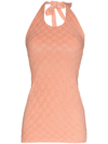 Misbhv Pink Towelling Monogram Mini Dress In Orange