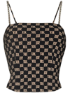 Misbhv Lara Monogram Cropped Tank Top In Schwarz