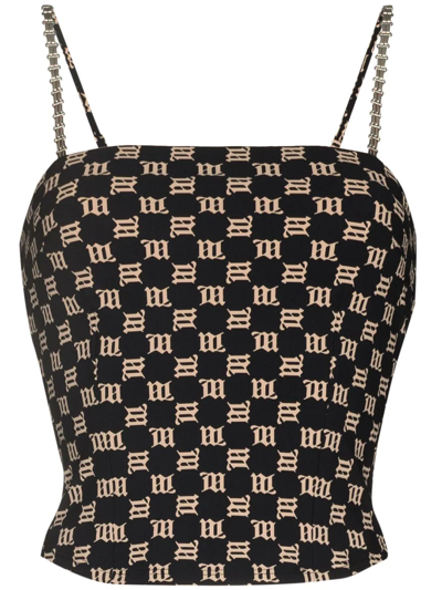 Misbhv Lara Monogram Cropped Tank Top In Multi