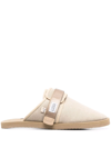Suicoke Beige Daniel Arsham Edition Shearling Zavo-mabda Sandals In Nude