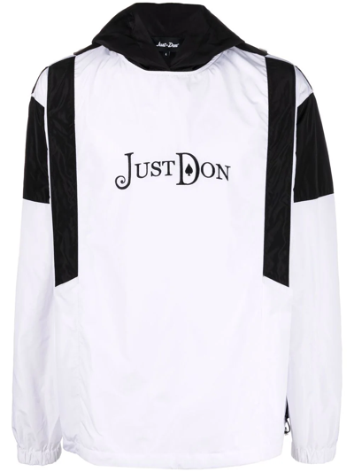Just Don Logo-embroidered Two-tone Hoodie In White
