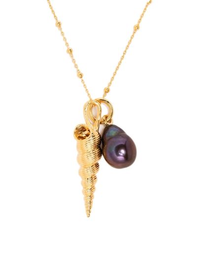 Missoma Gold-plated Shell Pearl Necklace