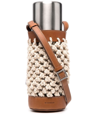 Jil Sander Net Thermos Holder In Silber
