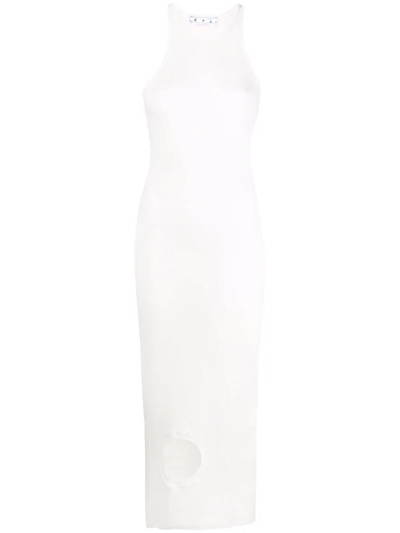 Off-white Meteor Sleeveless Dress In Weiss