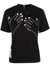 Mcq By Alexander Mcqueen Mcq Striae Cotton T-shirt With Hands Embroidery In Black