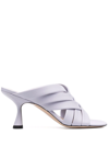 Wandler Louie Woven Lambskin Slide Sandals In Violett