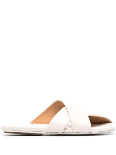 Marsèll Leather Crossover-straps Sandals In Weiss