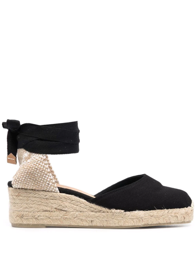 Castaã±er Carina 60 Canvas Wedge Espadrilles In Black