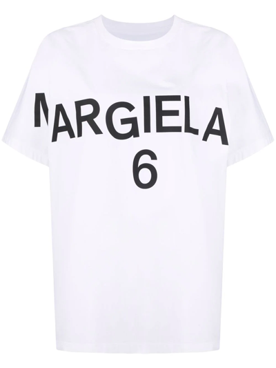 Mm6 Maison Margiela Logo-print Short-sleeved T-shirt In White