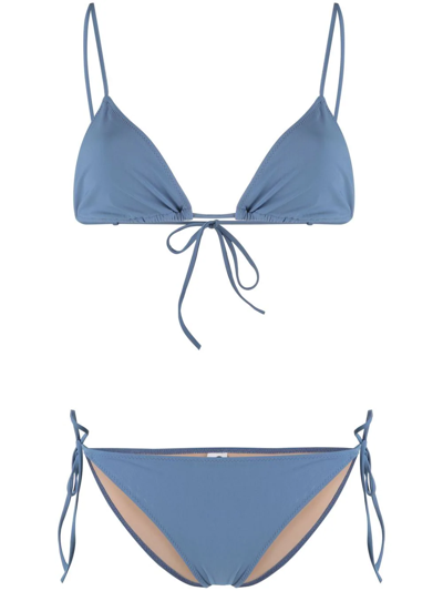 Lido Venti Triangle Self-tied Bikini In Blue