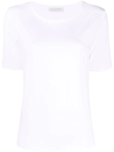 Le Tricot Perugia Scoop Neck T-shirt In White