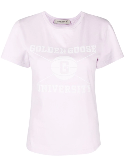 Golden Goose Doris T-shirt In Pink,white