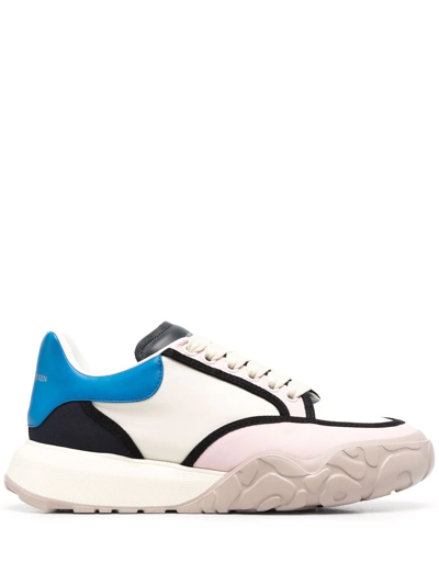 Alexander Mcqueen Court Panelled Low-top Trainers In Neutral