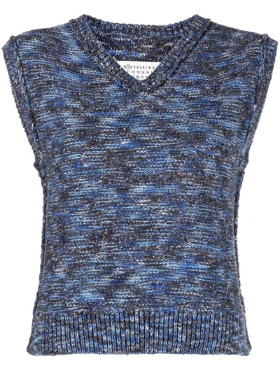 Maison Margiela Melange-knit Vest In Multicolour