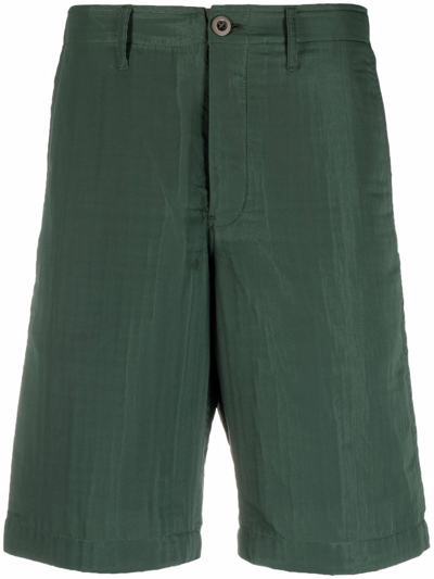 Sacai Buckle-detail Four-pocket Bermuda Shorts In Grün
