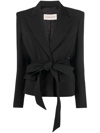 Alexandre Vauthier Single-breasted Belted Blazer In Schwarz