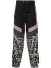 Balmain Jogging Pants With Maxi Monogram Logo Print In Nude