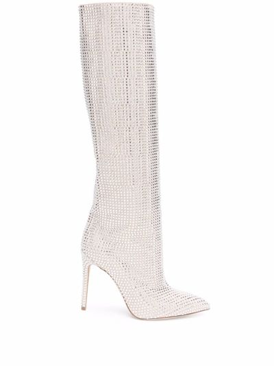 Paris Texas Holly Crystal-embellished Boots In Neutrals