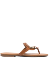 SEE BY CHLOÉ OPEN-TOE LEATHER SANDALS