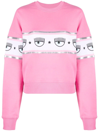 Chiara Ferragni Logomania Logo-print Relaxed Sweatshirt In Pink