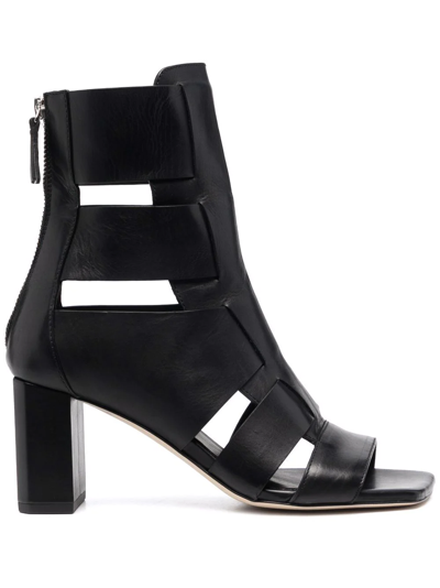 Vic Matie Open-toe Leather Sandals In Black